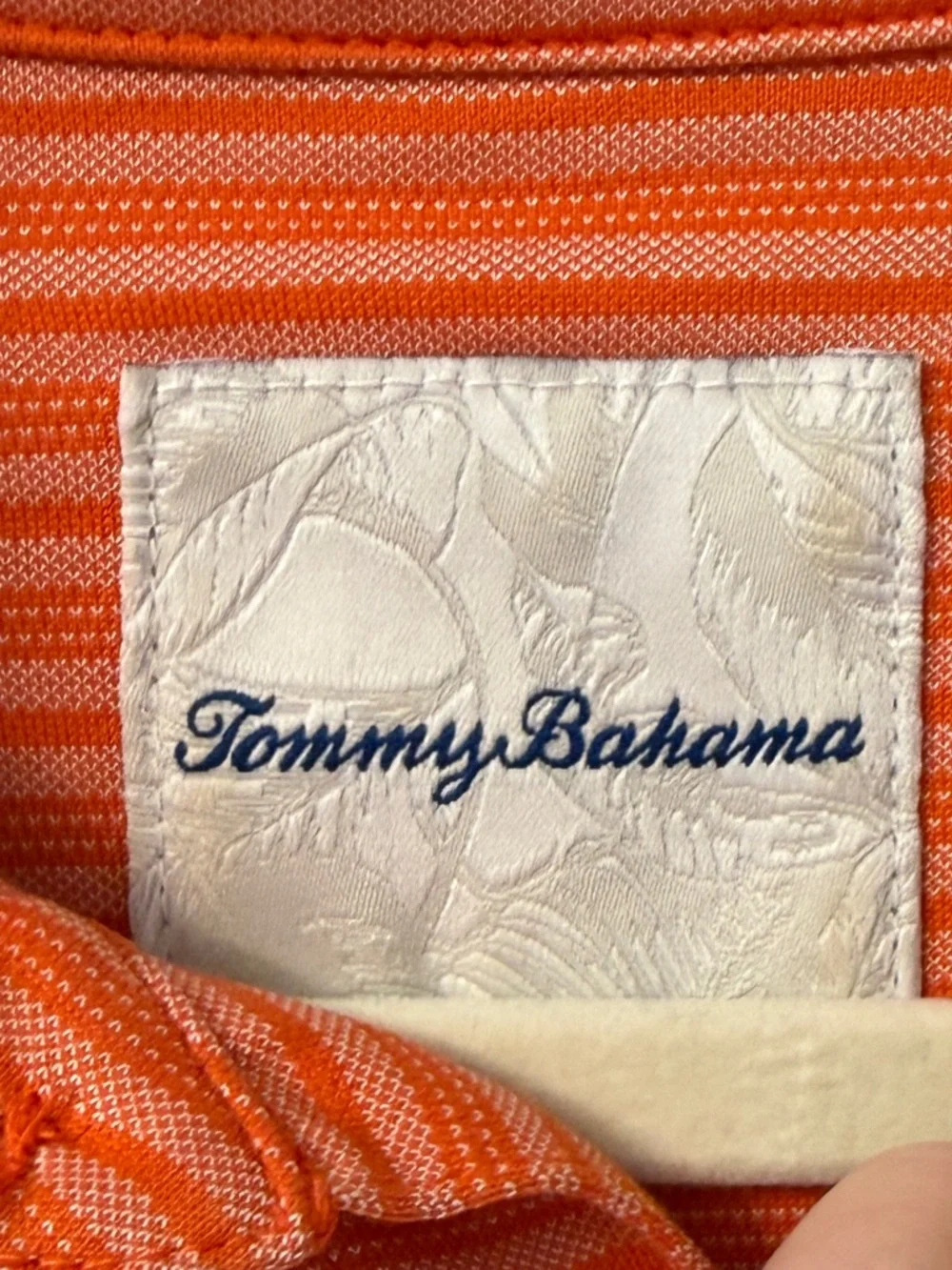 Tommy Bahama Chicago Bears Football Polo Shirt l Orange Stripe Knit Size Medium - Picture 2 of 10